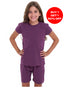 Girls summer pajama set Purple t-shirt +shorts